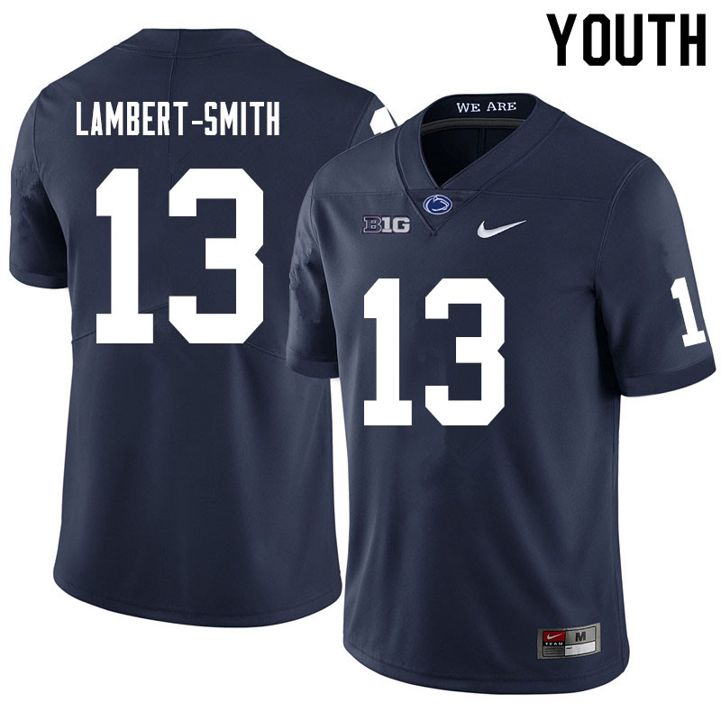 Youth #13 KeAndre Lambert-Smith Penn State Nittany Lions College Football Jerseys Sale-Navy - Click Image to Close